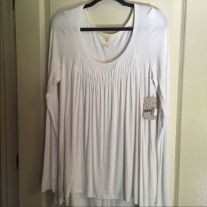 Free People, We The Free Tunic Top, White, Sz Lrge